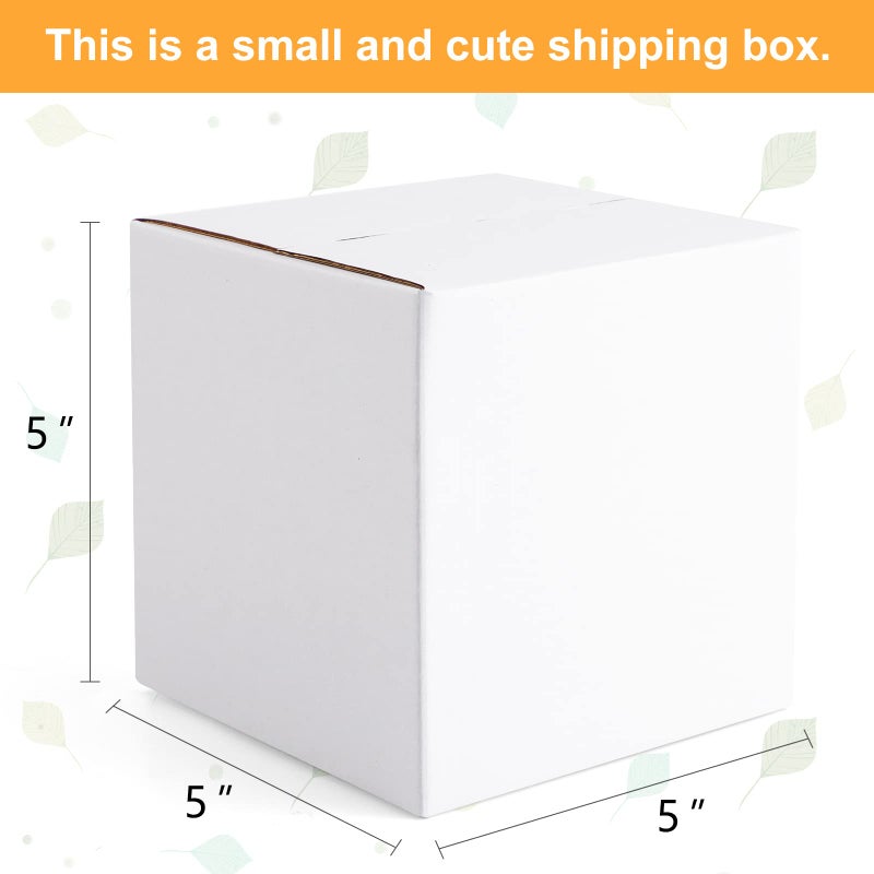 Eupako 5x5x5" Cardboard Box Mailers 25 Pack White Cube Corrugated Small Shipping Boxes for Mailing - Image 2